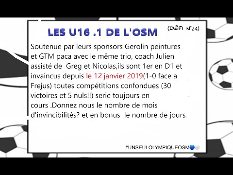  OSM U16D1 résumé championnat 2019.2020 4eme PARTIE