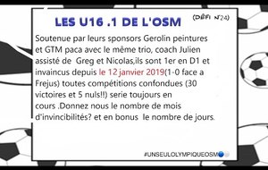 OSM U16D1 résumé championnat 2019.2020 4eme PARTIE